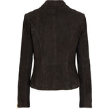 ONSTAGE COLLECTION Suede Jacket with gold zipper Jacket Black