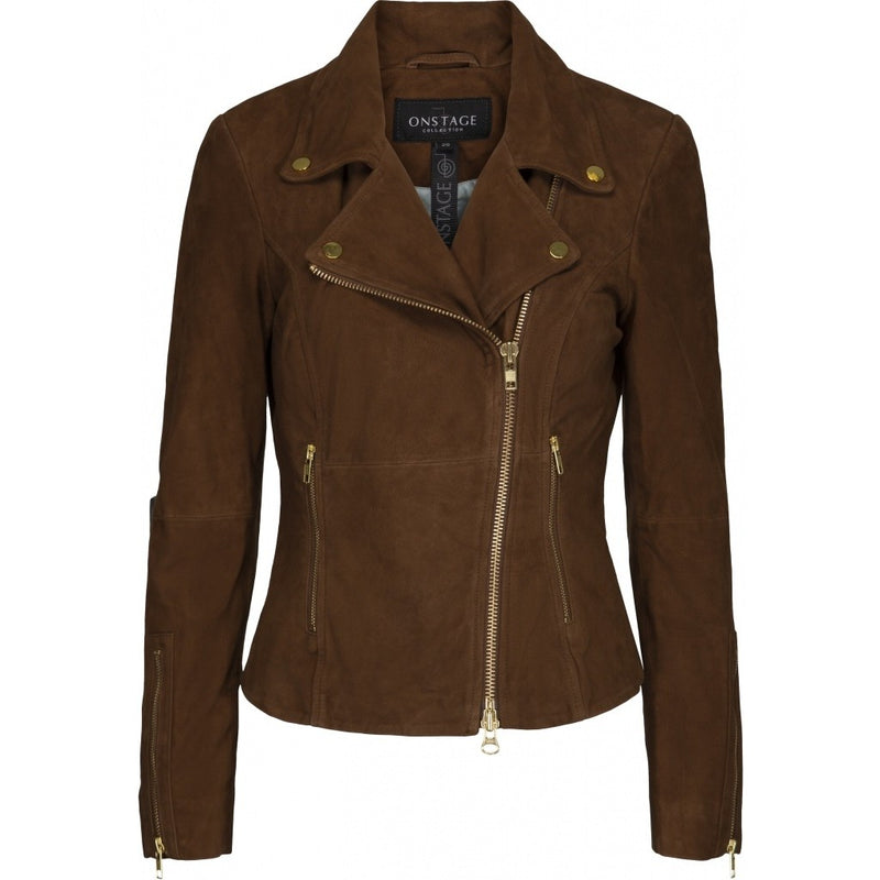 ONSTAGE COLLECTION Suede Jacket with gold zipper Jacket