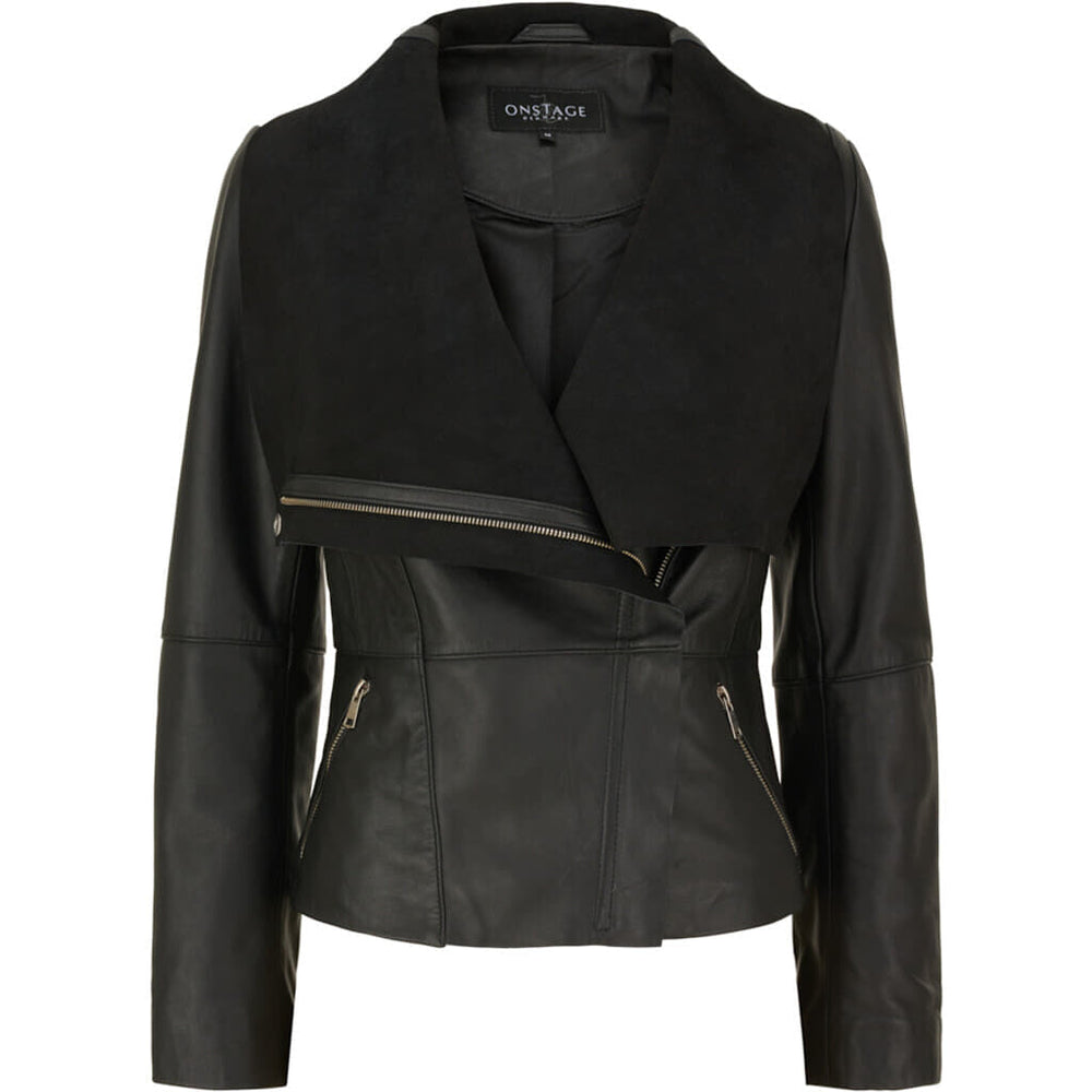 New look waterfall leather jacket best sale